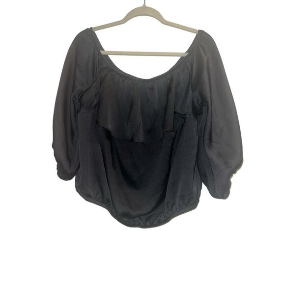 ✨Torrid Off Shoulder Ruffle Black Sz 00 Blouse✨ - Picture 7 of 11